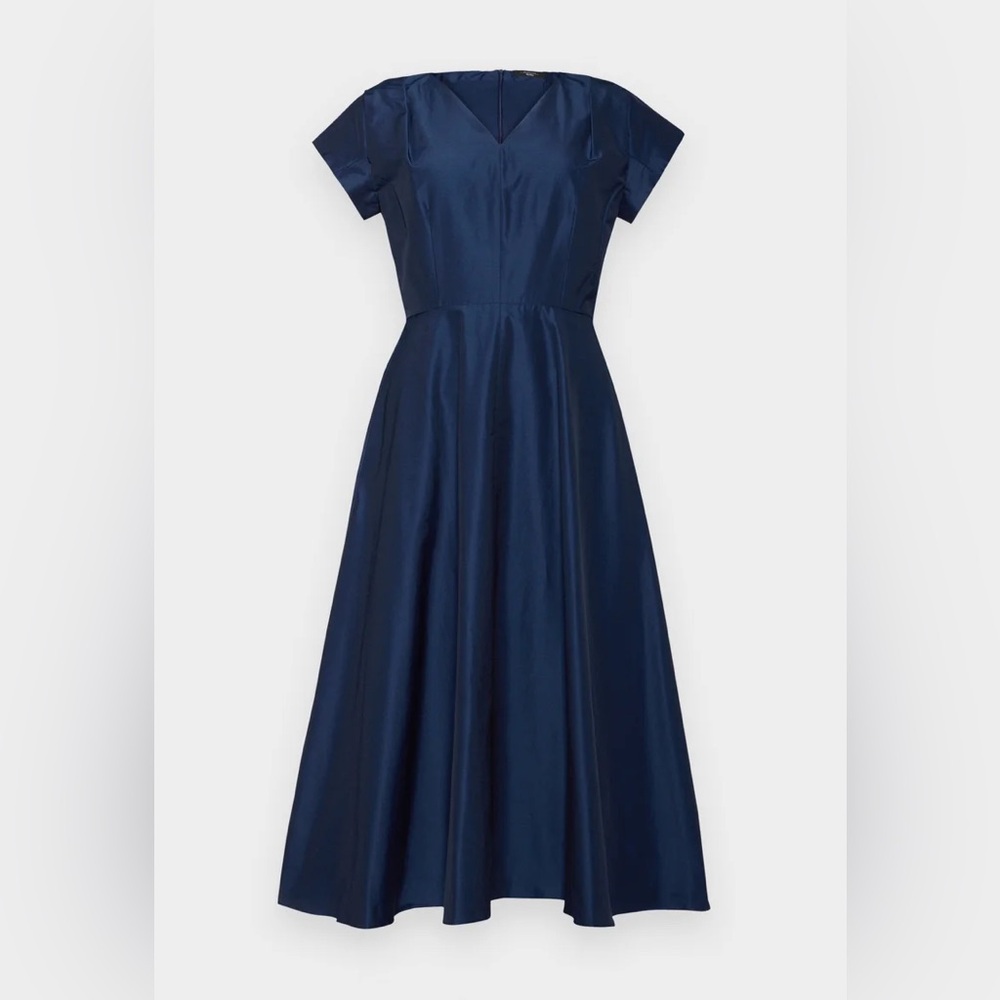 ♥️🌺 WEEKEND MAXMARA ETUANIA - DAY TAFFETA DRESS - BLU, size 10 US